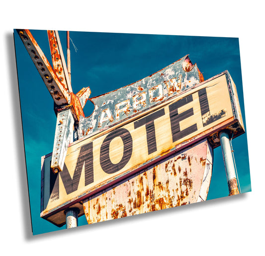 Route 66 Arrow Motel Sign Print: Vintage Americana Art on Canvas, Paper, Acrylic or Metal, Great Wall Decor, Nostalgic Gift