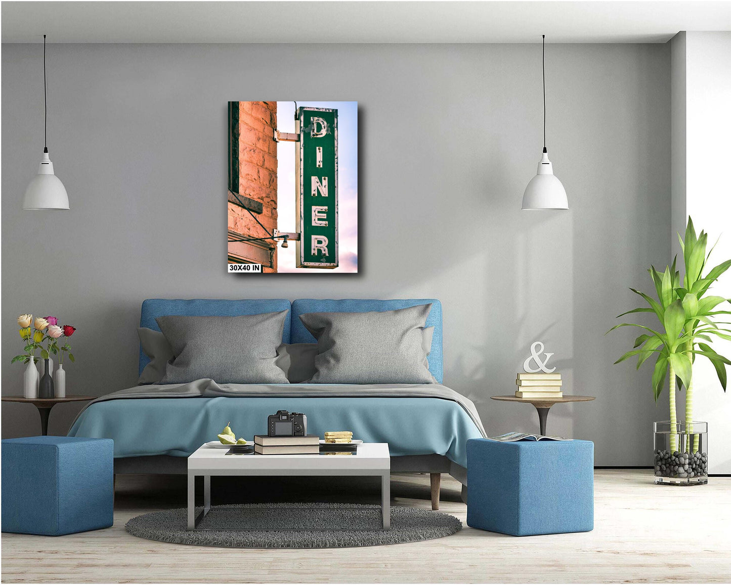 Southwest Diner Sign Print | Vibrant New Mexico Photography for Kitchen, Retro Boho Wall Art Decor