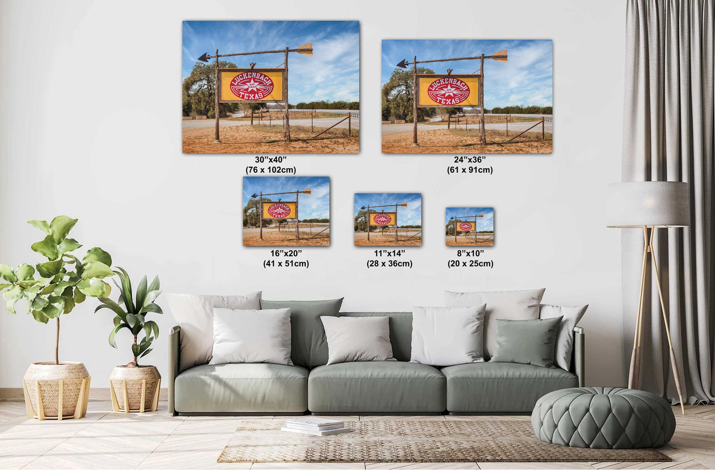 Luckenbach Texas Road Sign - Texas Wall Art Prints on Premium Photo Paper, Canvas, Acrylic & Metal