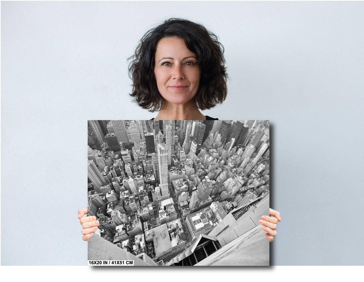 Empire State Building Ledge View: Urban NYC Skyline Photography Print for Stylish Home Decor & Wall Art