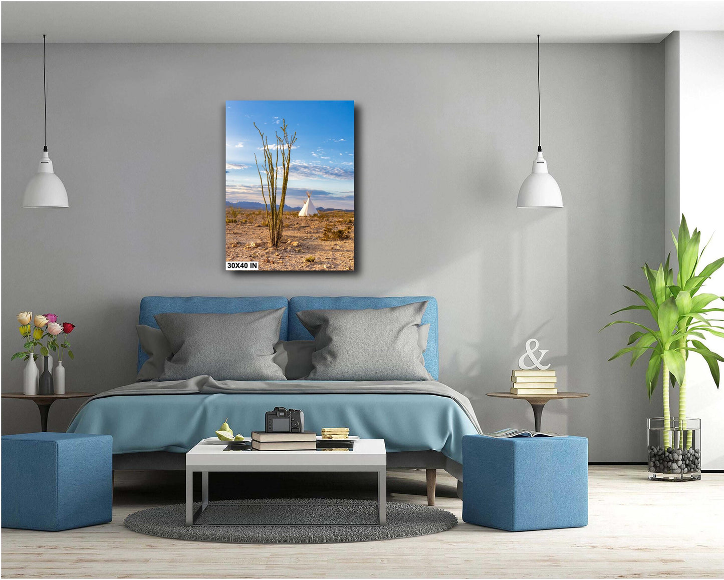 Terlingua Texas Ocotillo Tipi Print - Desert Landscape Photography Wall Art for Southwestern Home Decor