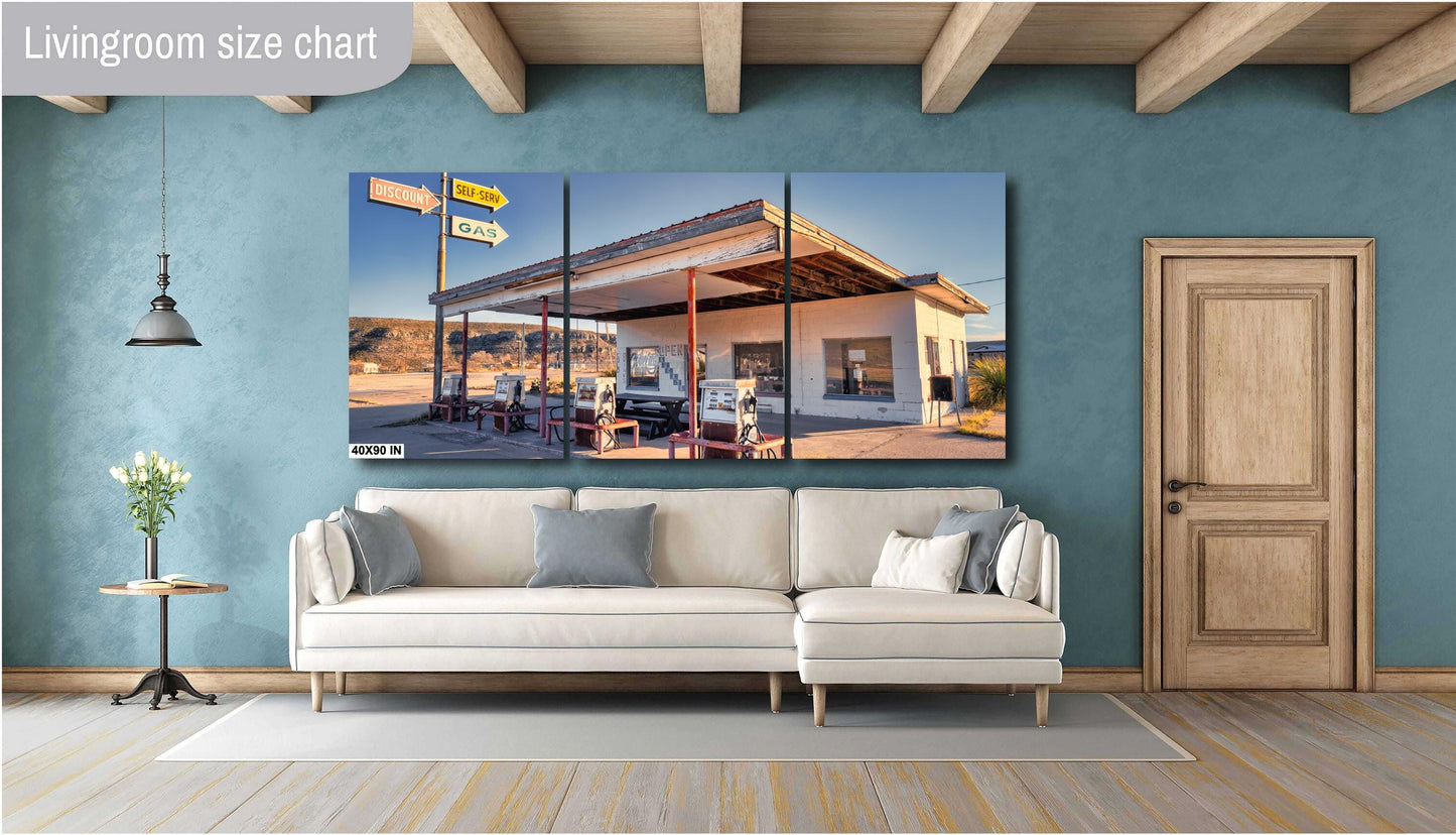 West Texas Art - Abandoned Gas Station | Desert Landscape Photography Print from Texas Big Bend | Unique Home Decor & Travel Art