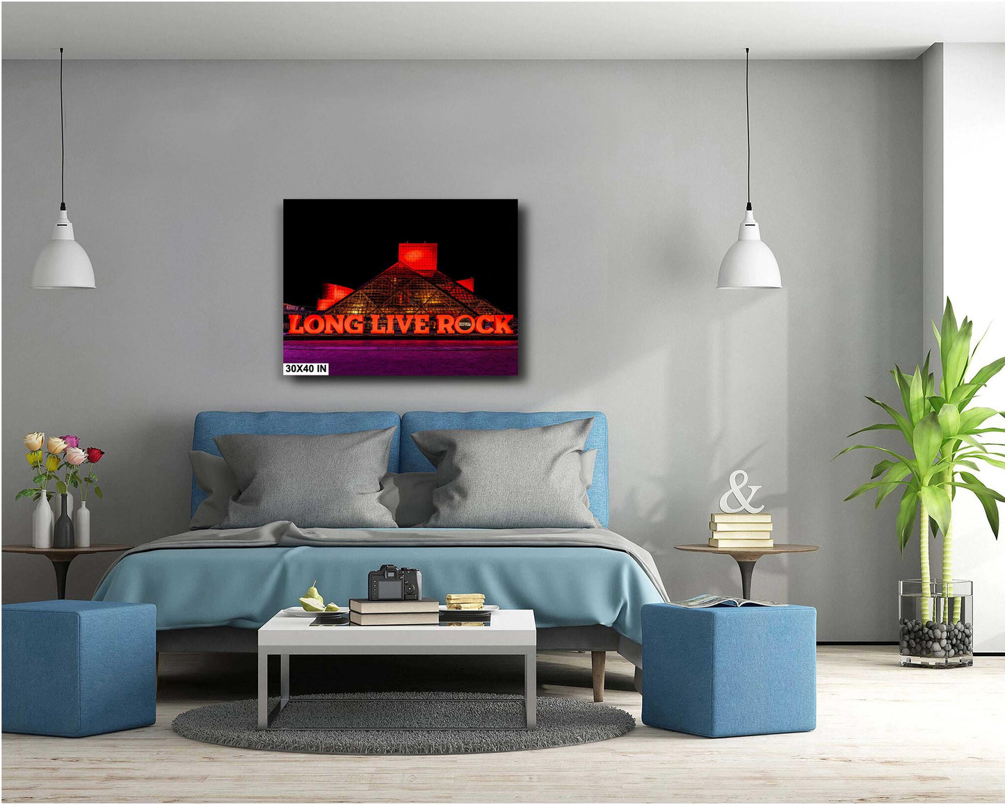 Cleveland Rock and Roll Hall of Fame Night Photograph - Illuminated Paper, Canvas, Acrylic & Metal Print Decor