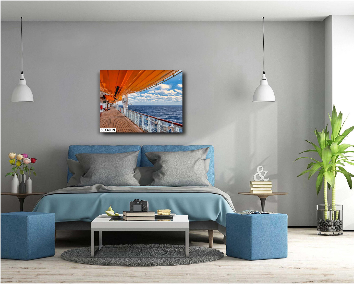 Ocean View Fine Art Print from Cruise Ship Promenade Deck - Premium Photo, Canvas, Acrylic & Metal Options