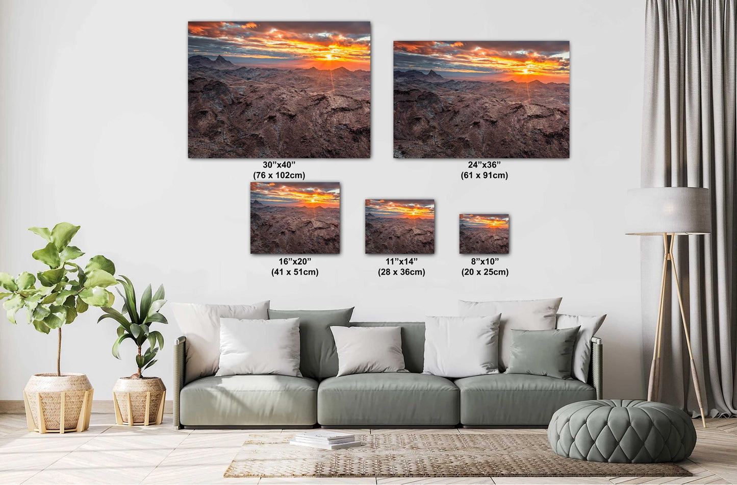 Golden Sunset Arizona Sidewinder Print | Route 66 Black Mountains Fine Art Landscape Decor