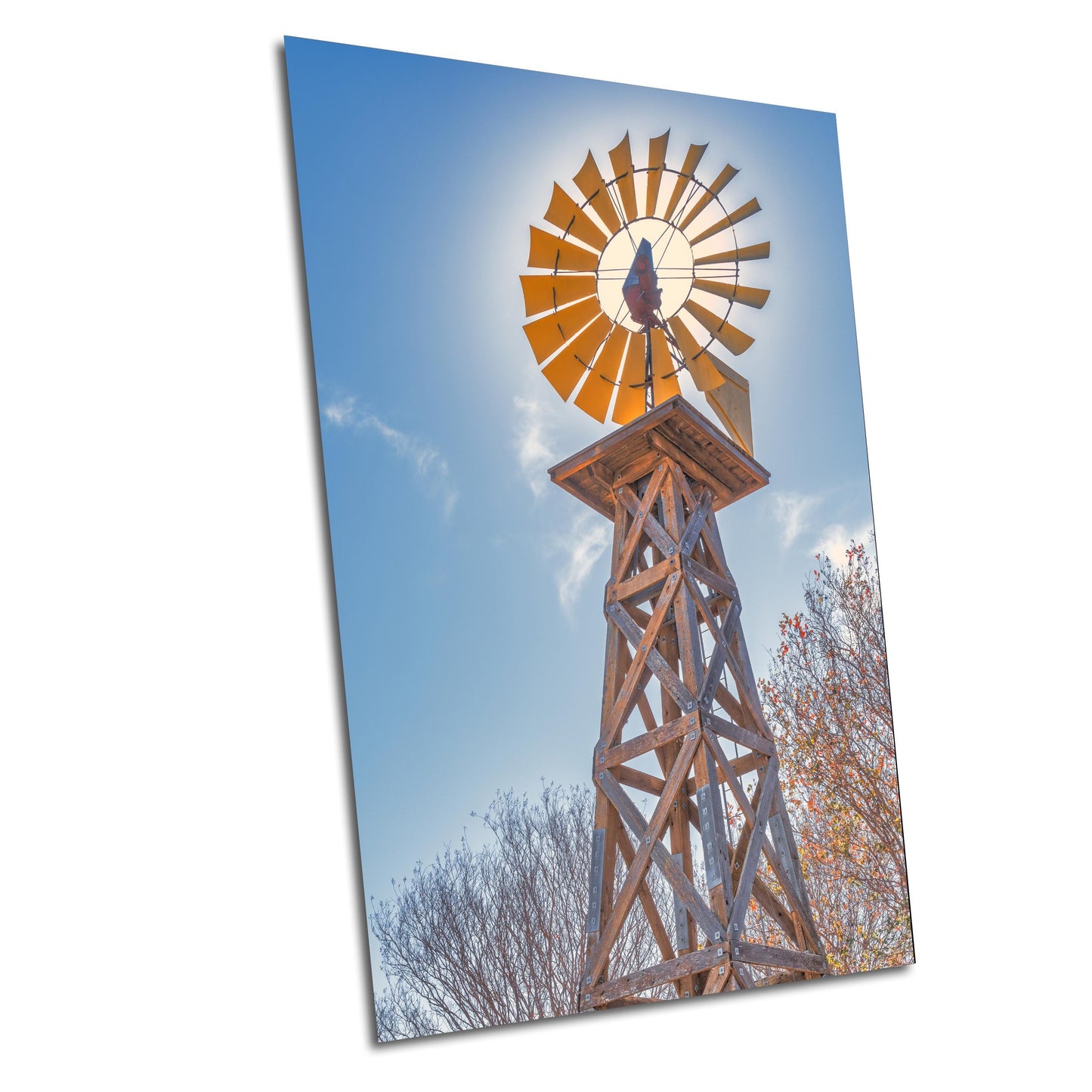 Farmhouse Photo Print: Rustic Southwestern Wall Art Decor, Yellow Blue Tan Landscape Poster