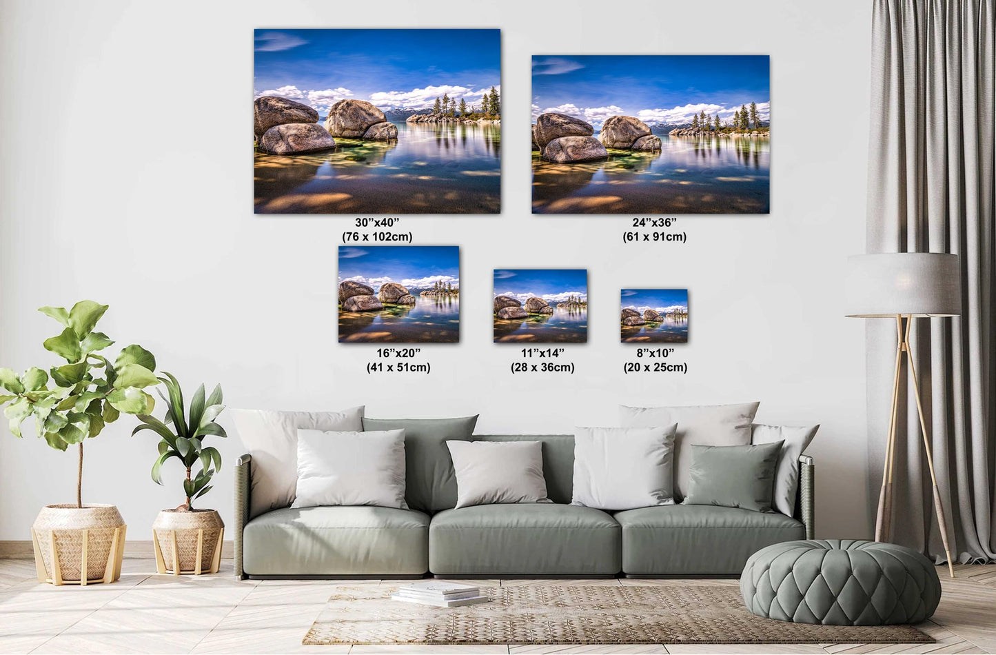 Lake Tahoe Print - Sand Harbor Wall Art Photo on Canvas, Acrylic, Metal & Photo Paper | Nevada California Lake Decor