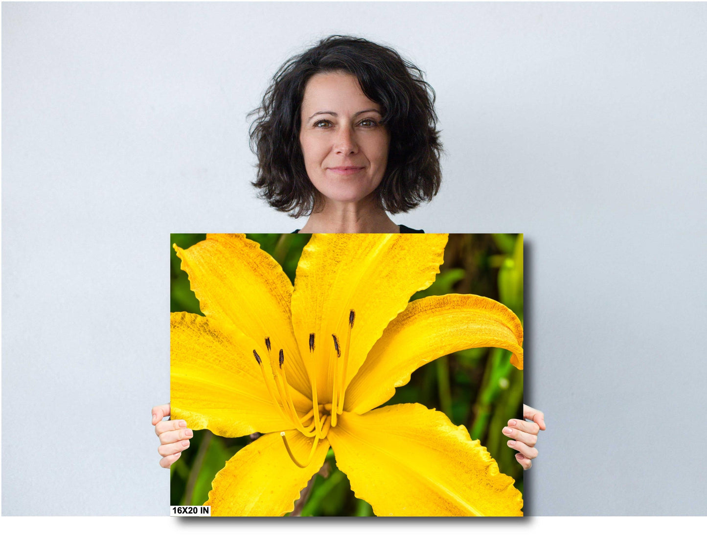 Vibrant Yellow Day Lily Art Print: Petal Detail Close-Up Photo on Canvas, Metal & Fine Paper