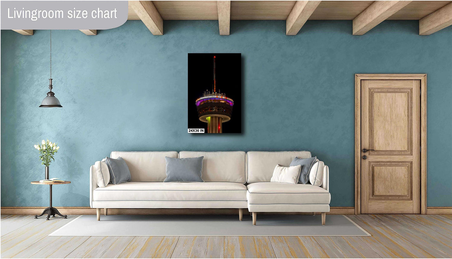 San Antonio Art - Tower of the Americas Photo Print | San Antonio Landmark Art on Premium Paper, Canvas, Acrylic & Metal Options