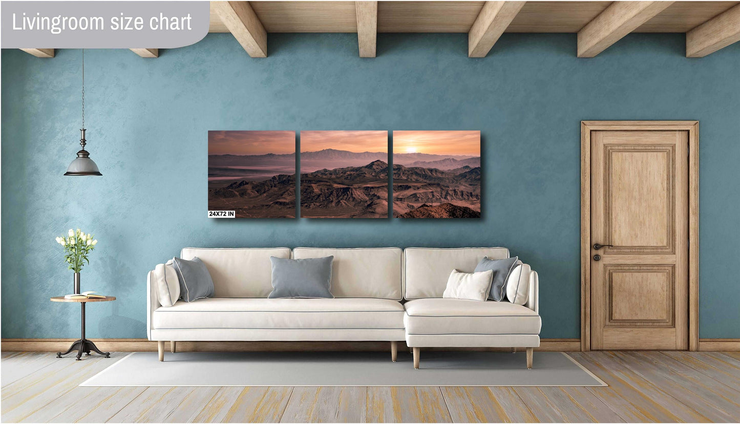 Las Vegas Desert Sunset Canvas Print: Southwest Mountain Landscape Wall Art for Home Decor, Large Format Photography