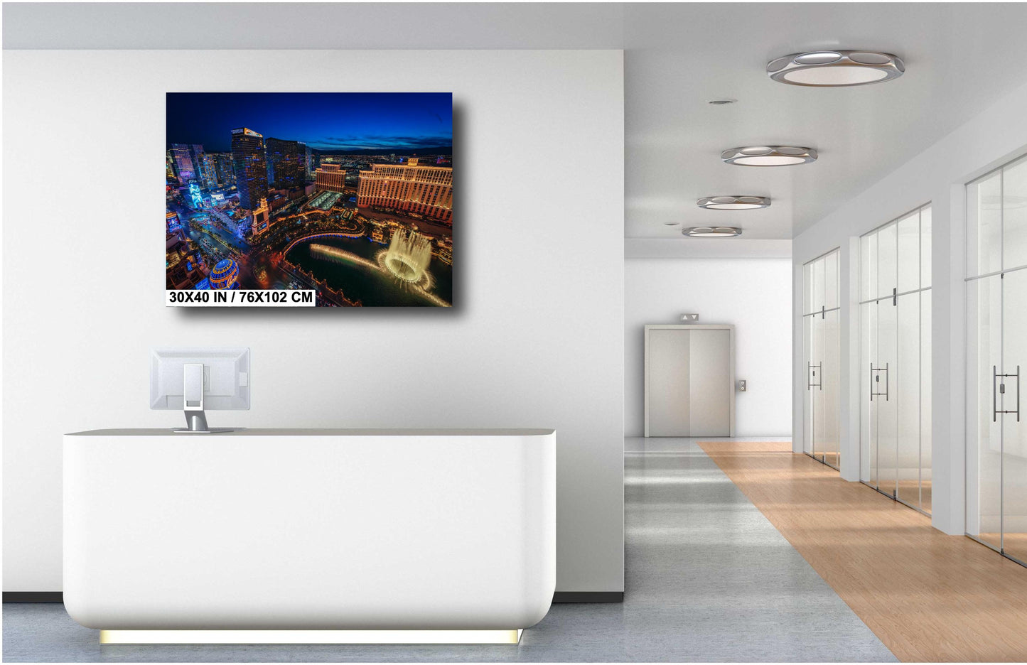 Las Vegas Skyline Print Wall Art: Aerial Photo of The Strip on Premium Paper, Canvas, Acrylic & Metal - Ready to Hang Decor
