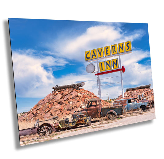Inspiring Route 66 Caverns Inn Vintage Arizona Desert Landscape Photography Wall Art Print for Home Decor