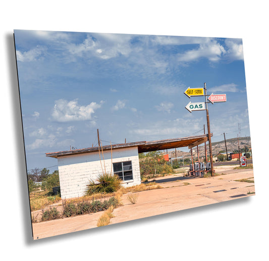 Gas Station Wall Art: Desert Landscape Photography Print from Sanderson, Texas - Rustic Home Decor & Unique Wall Decor