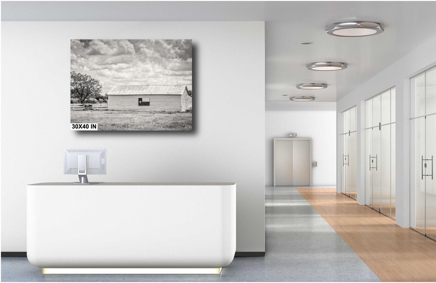 Texas Wall Art Photography - Texas Flag Barn Wall Art | Rustic Black & White Decor for Western Farmhouse Home