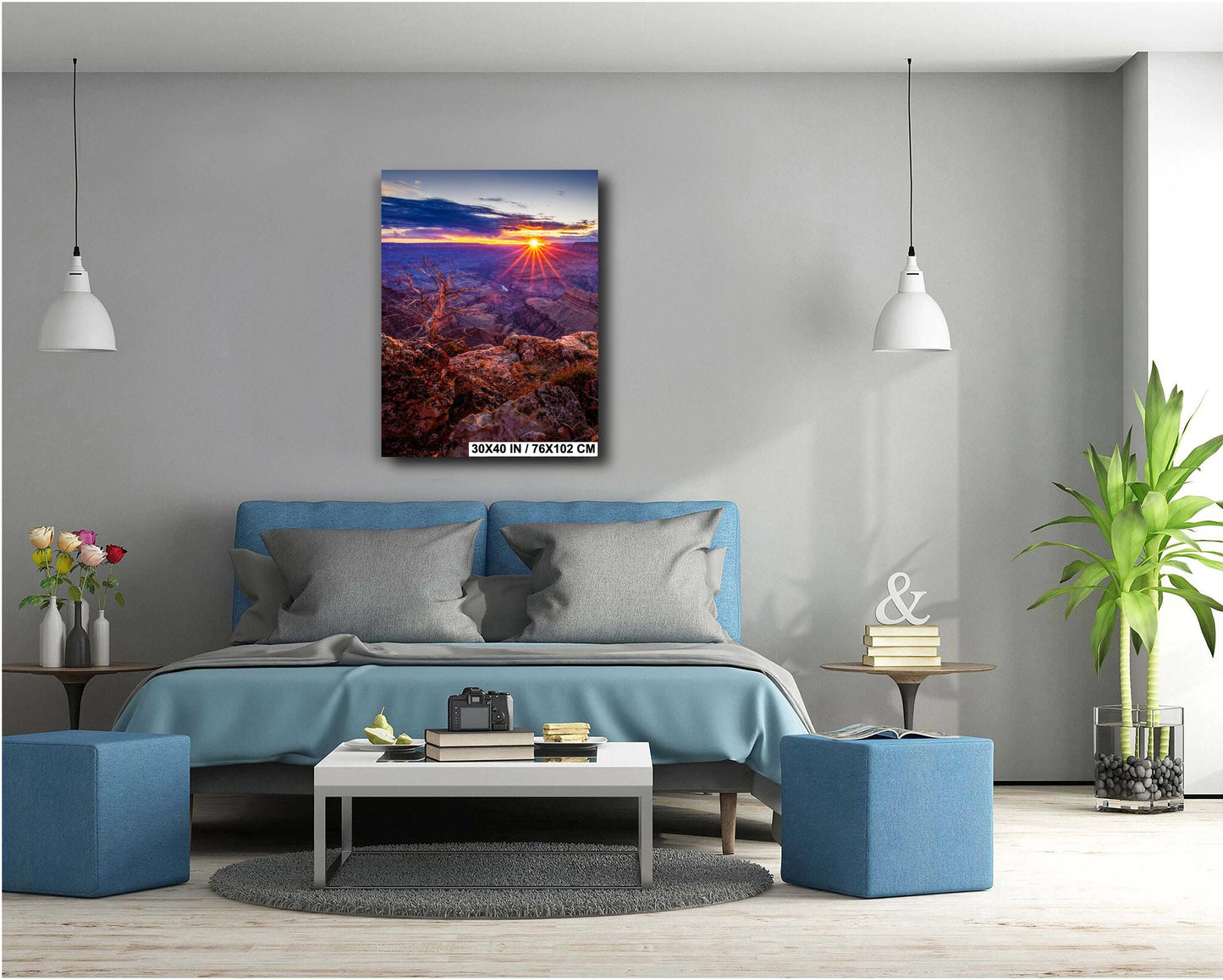 Grand Canyon Poster - Arizona Sunset South Rim Photo, Premium Paper, Canvas, Acrylic & Metal National Park Wall Art