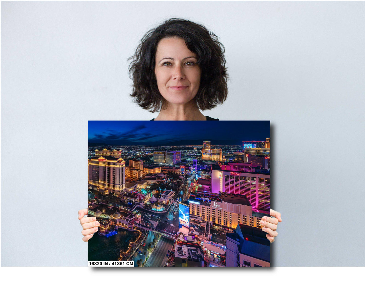 Las Vegas Strip Skyline Wall Art - Aerial Cityscape Photo on Canvas, Metal, Acrylic or Photo Paper - Ready to Hang Home Decor