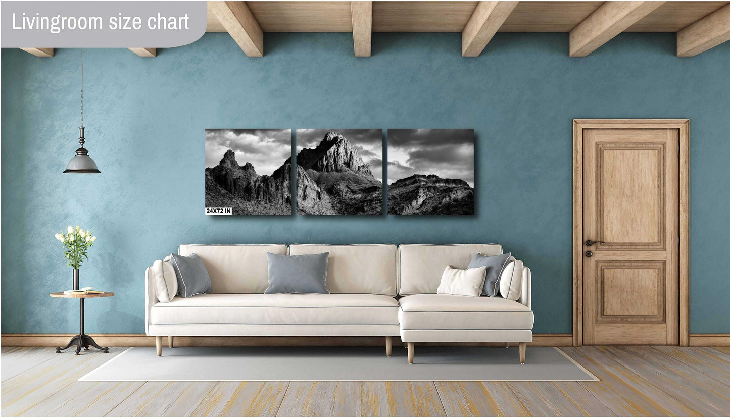 Minimalist Wall Art Black Mountains Print, Arizona Landscape Photography on Premium Photo Paper, Canvas, Acrylic & Metal Decor