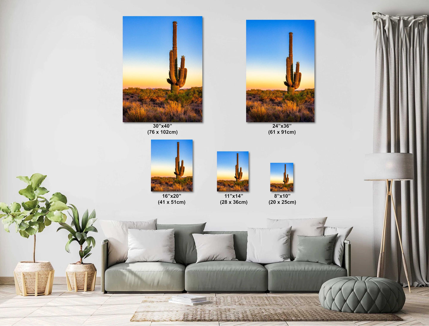 Desert Wall Decor - Arizona Desert Landscape Print: Saguaro Cactus Wall Art, Boho Wilderness Poster for Southwestern Decor