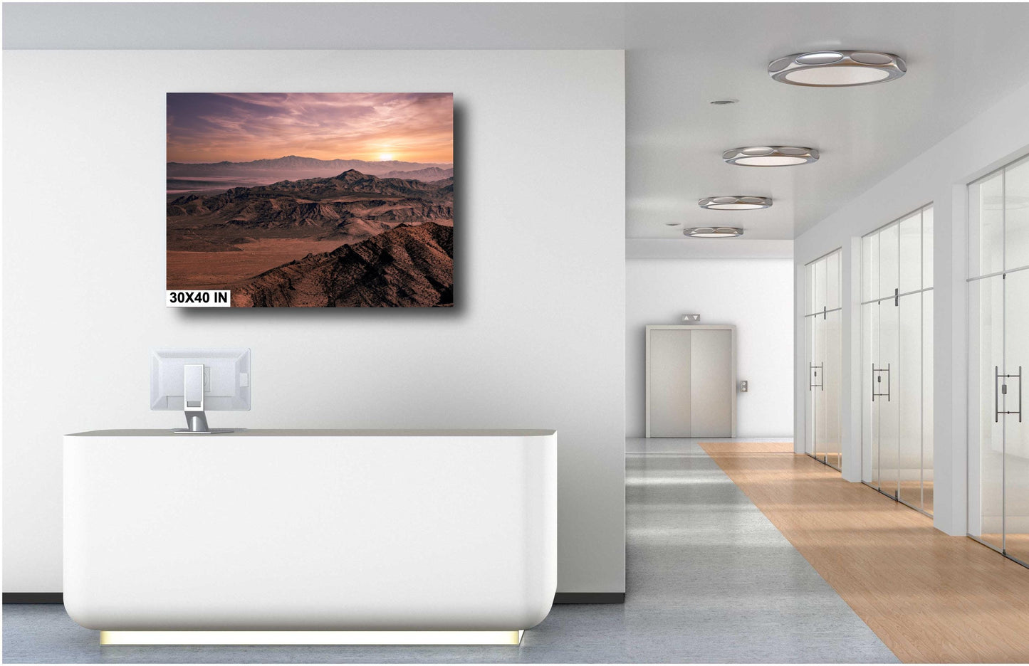 Las Vegas Desert Sunset Canvas Print: Southwest Mountain Landscape Wall Art for Home Decor, Large Format Photography