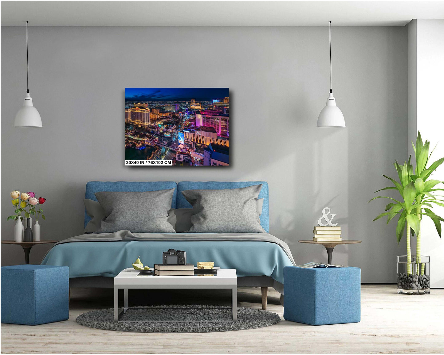 Las Vegas Strip Skyline Wall Art - Aerial Cityscape Photo on Canvas, Metal, Acrylic or Photo Paper - Ready to Hang Home Decor