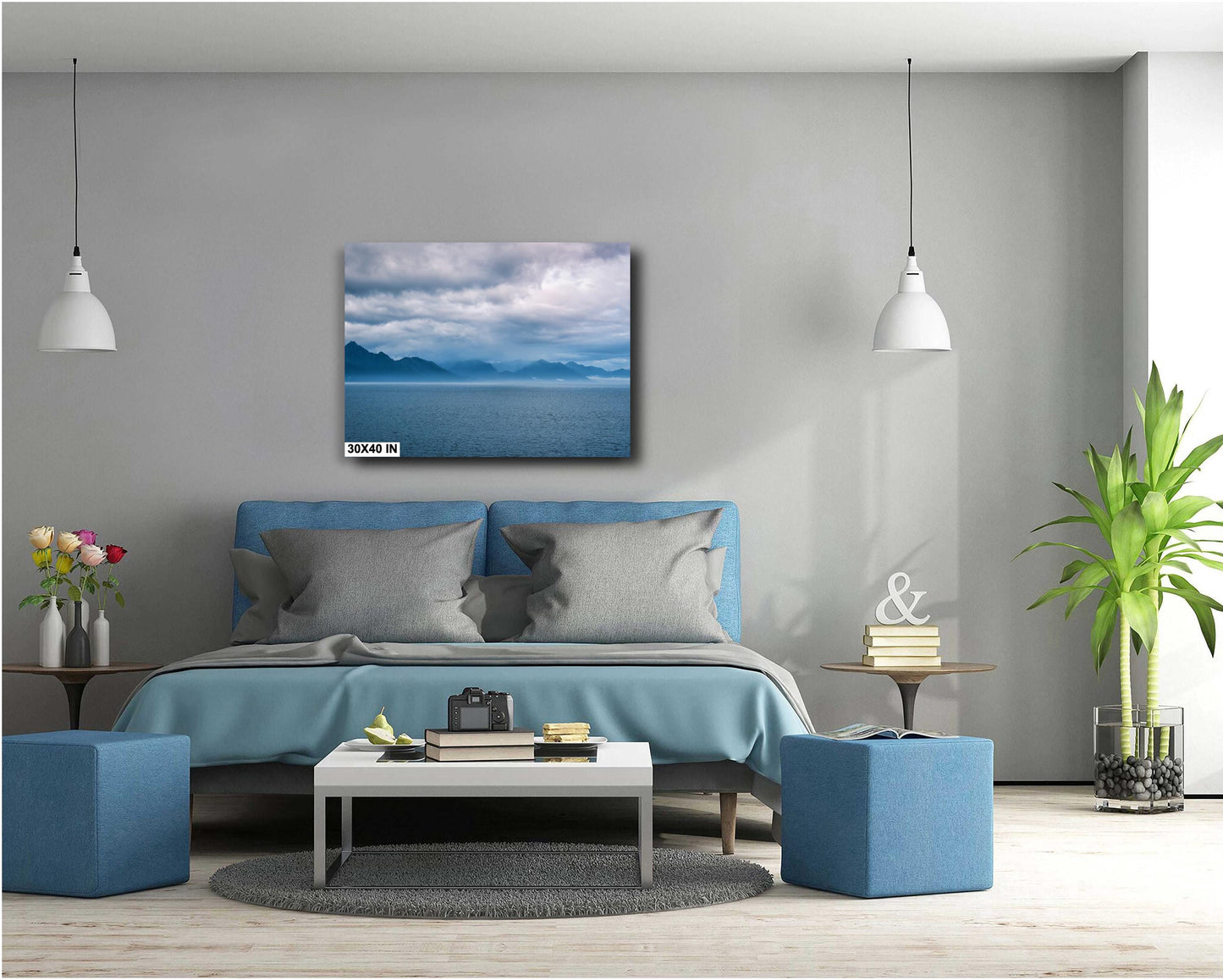 Alaska Inside Passage Poster: Large Misty Mountains Cruise Art & Fine Wall Decor for Home, Office, or Gift