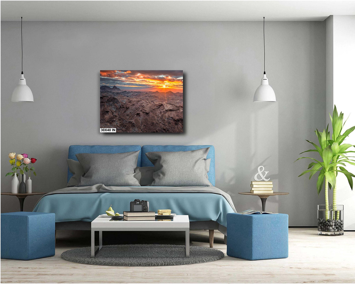 Golden Sunset Arizona Sidewinder Print | Route 66 Black Mountains Fine Art Landscape Decor