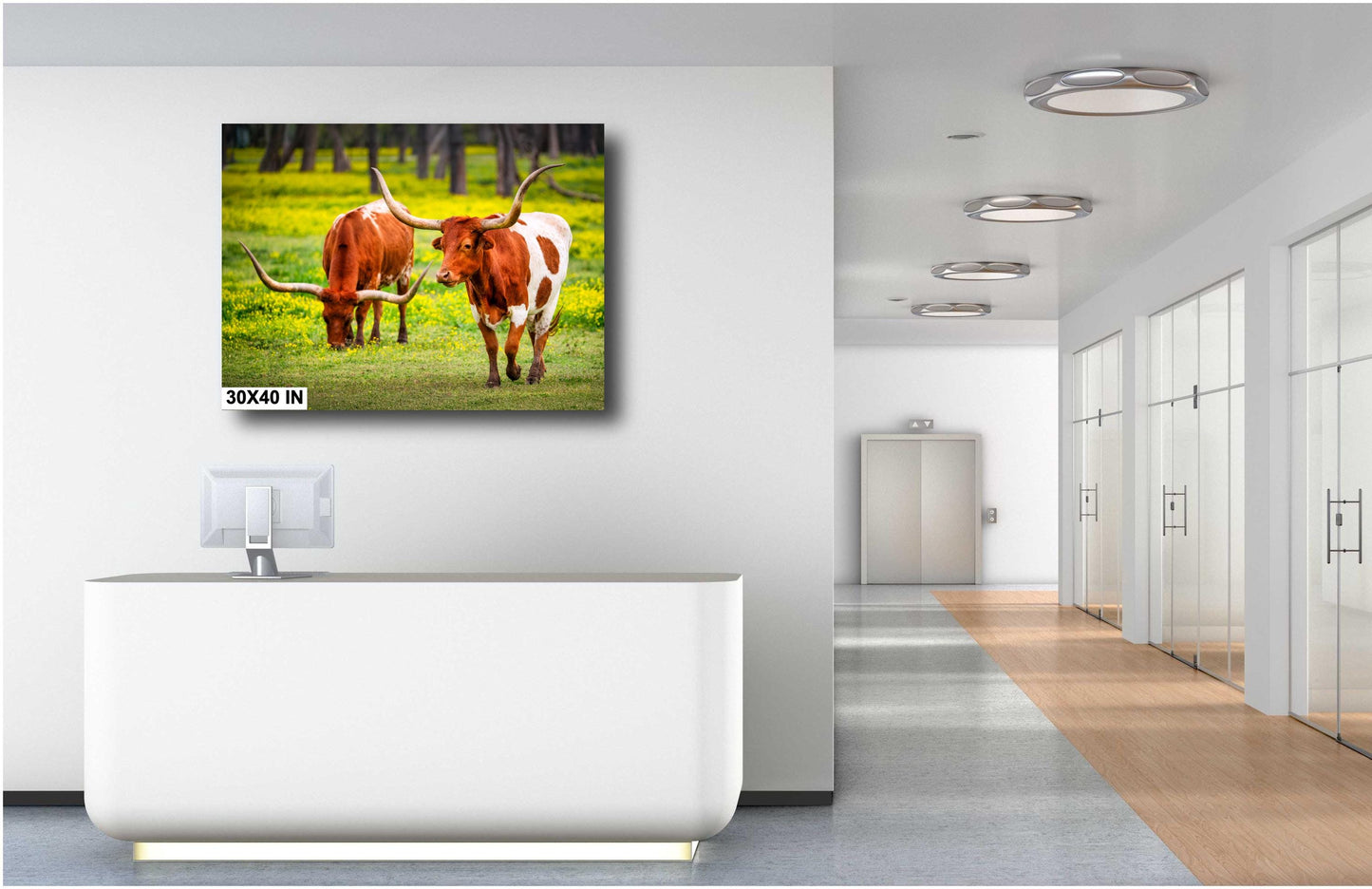 Cattle Wall Canvas - Rustic Longhorn Cow Photography | Ranch Wall Art for Modern Farmhouse Decor | Canvas, Paper, Acrylic or Metal Print