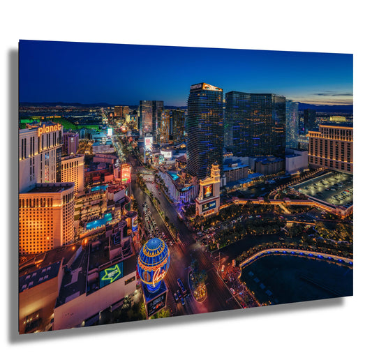 Las Vegas Strip Skyline Wall Art - Aerial Photo Canvas, Metal & Acrylic Prints - Modern Home Decor, Ready to Hang