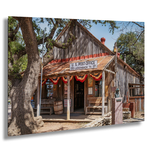 Luckenbach Texas Post Office: Fine Art Print on Premium Photo Paper or Ready-to-Hang Canvas, Acrylic, or Metal