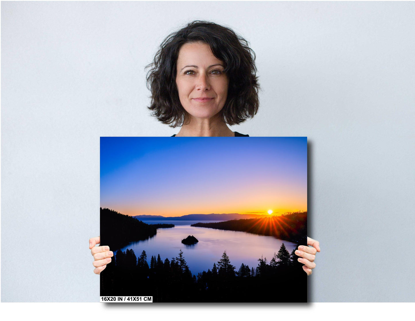 Emerald Bay Lake Tahoe Print - Real Photography Sunrise Over Fanette Island on Premium Photo Paper, Canvas, Acrylic or Metal Nature Print