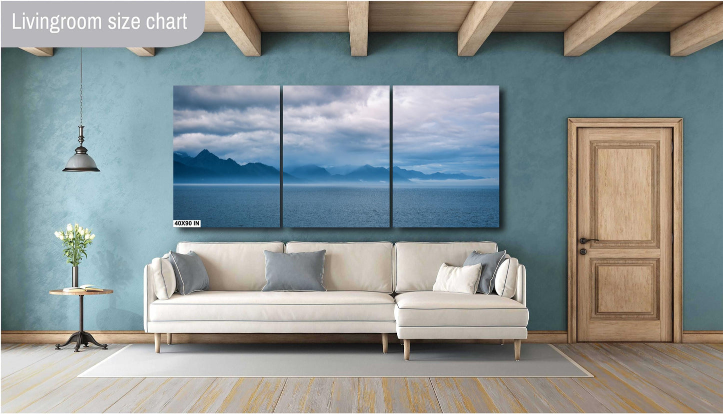 Alaska Inside Passage Poster: Large Misty Mountains Cruise Art & Fine Wall Decor for Home, Office, or Gift