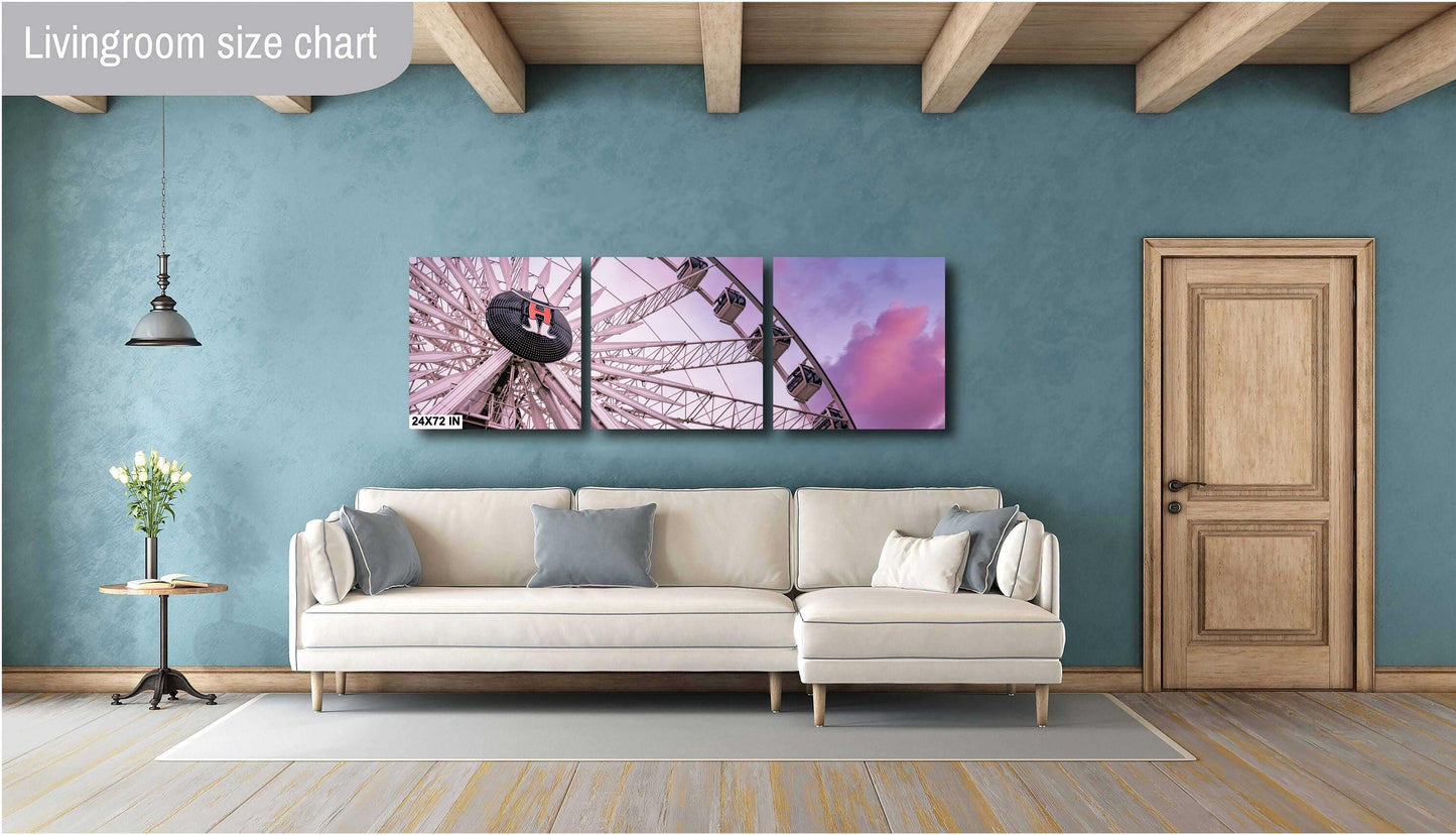 Houston Ferris Wheel Sunset Photography | Large Fine Art Print, Texas Rodeo Carnival Wall Decor for Home & Office