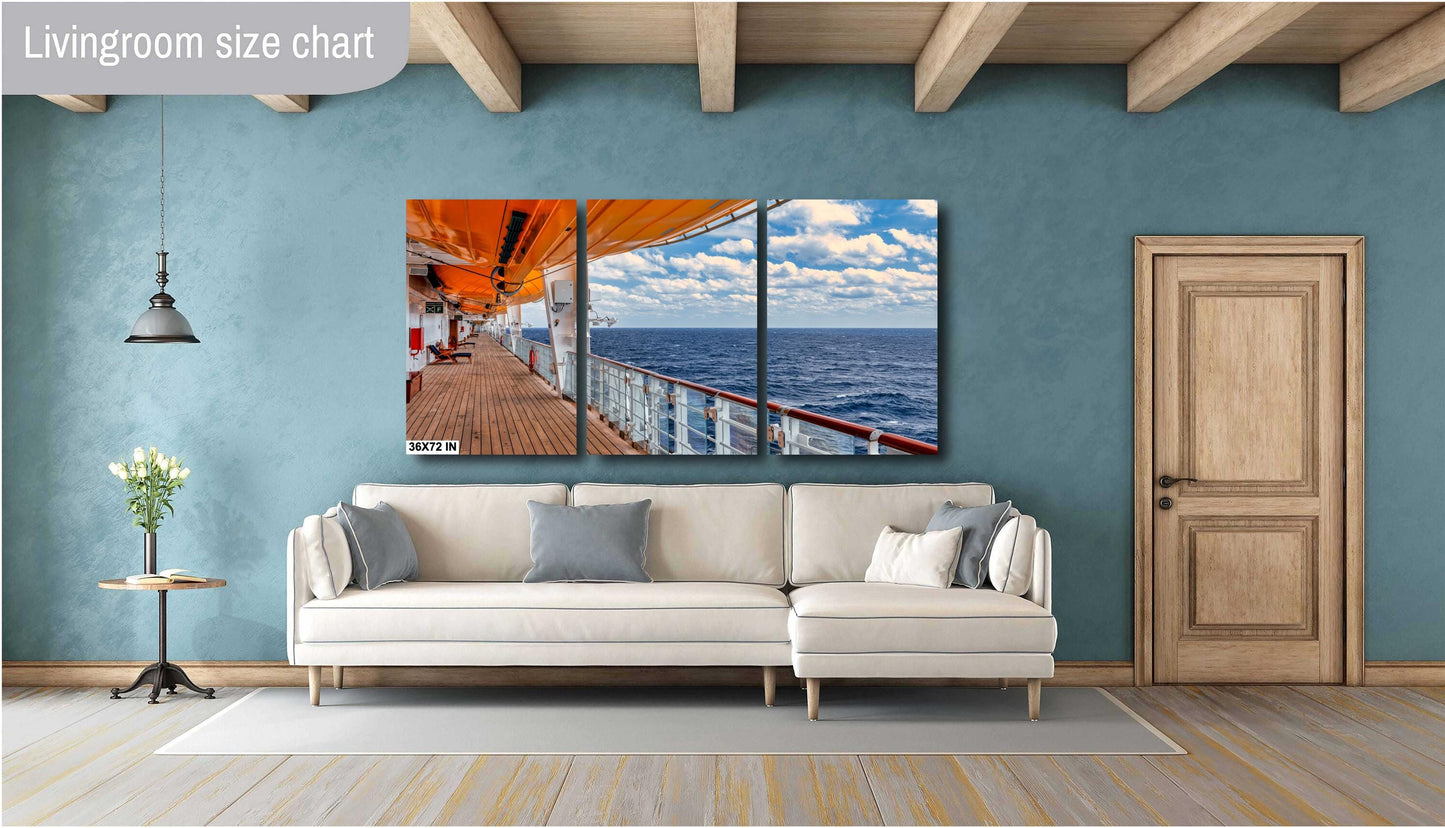 Ocean View Fine Art Print from Cruise Ship Promenade Deck - Premium Photo, Canvas, Acrylic & Metal Options