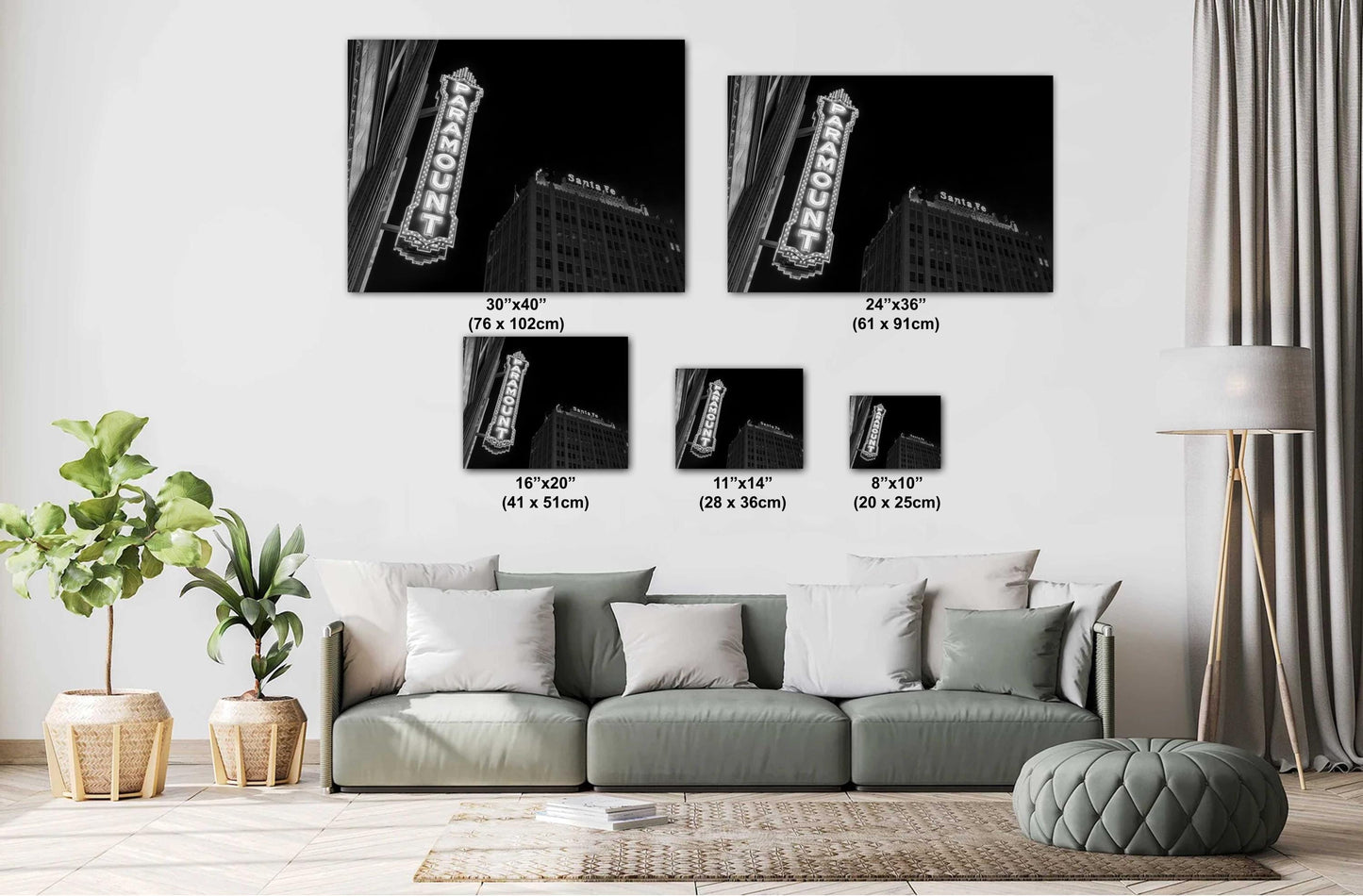 Movie Theater Wall Art - Paramount Theater & Santa Fe Building in Amarillo, Texas - Fine Art Print on Photo Paper, Canvas, Acrylic, or Metal