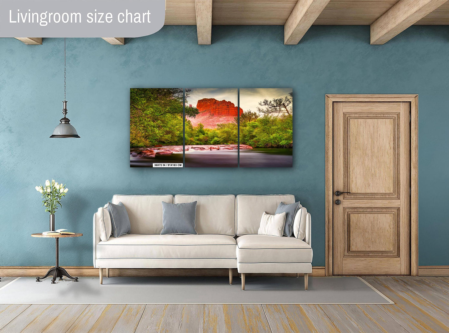 Sedona Arizona Cathedral Rock from Oak Creek - Red Rocks and Water Photography Print on Premium Photo Paper, Canvas, Acrylic & Metal Decor