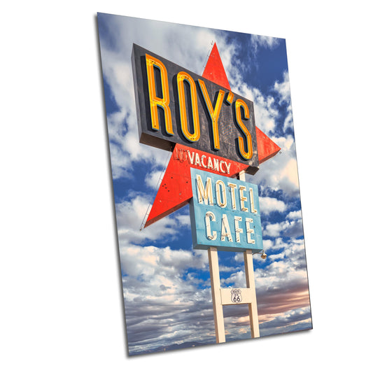 Roy's Motel Cafe Vintage Route 66 Wall Art - Retro Photography Print from Amboy, California for Home Decor