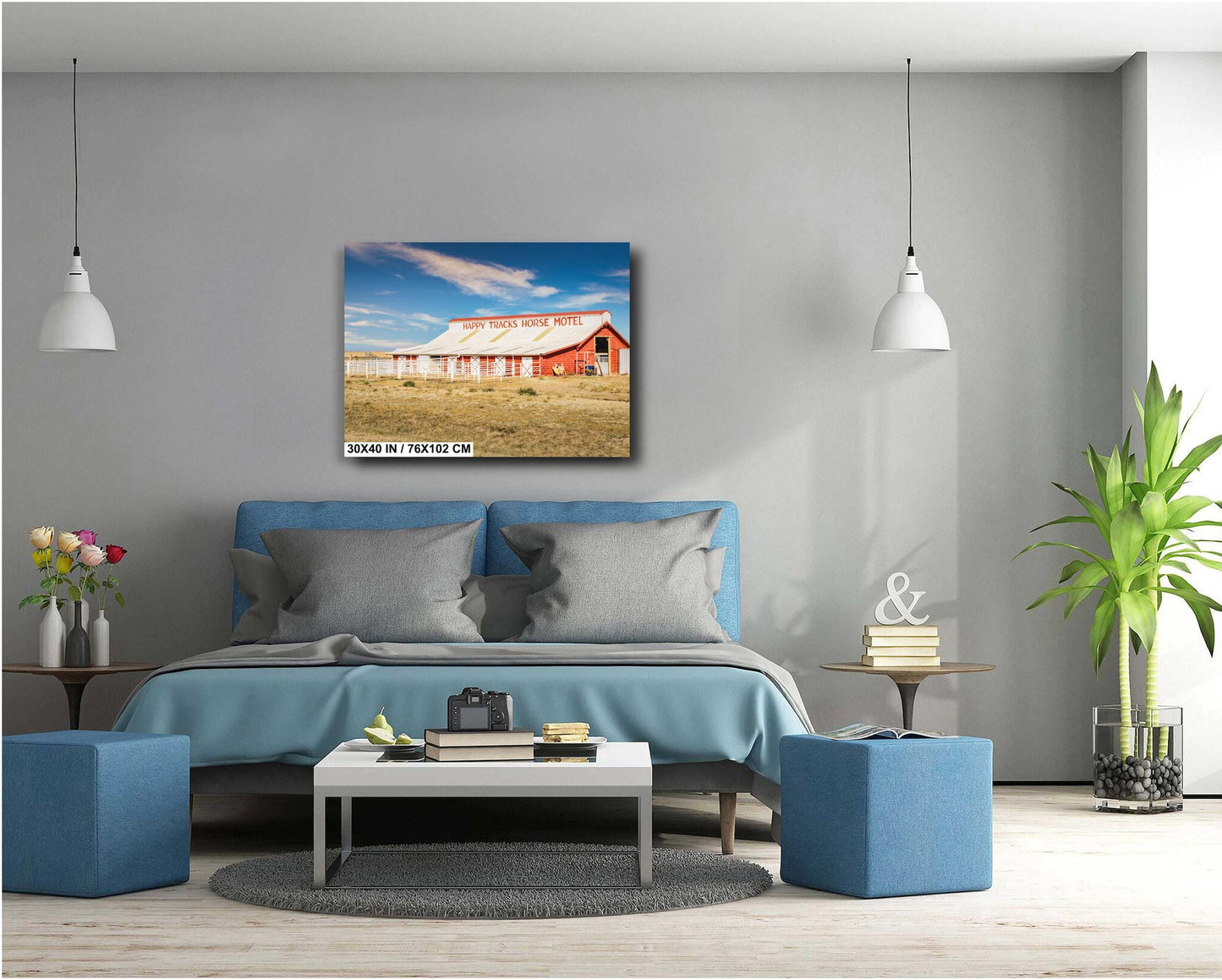Route 66 Wall Art | Happy Tracks Horse Motel Print Amarillo TX Rustic Equestrian Western Decor Photography on Premium Paper or Canvas
