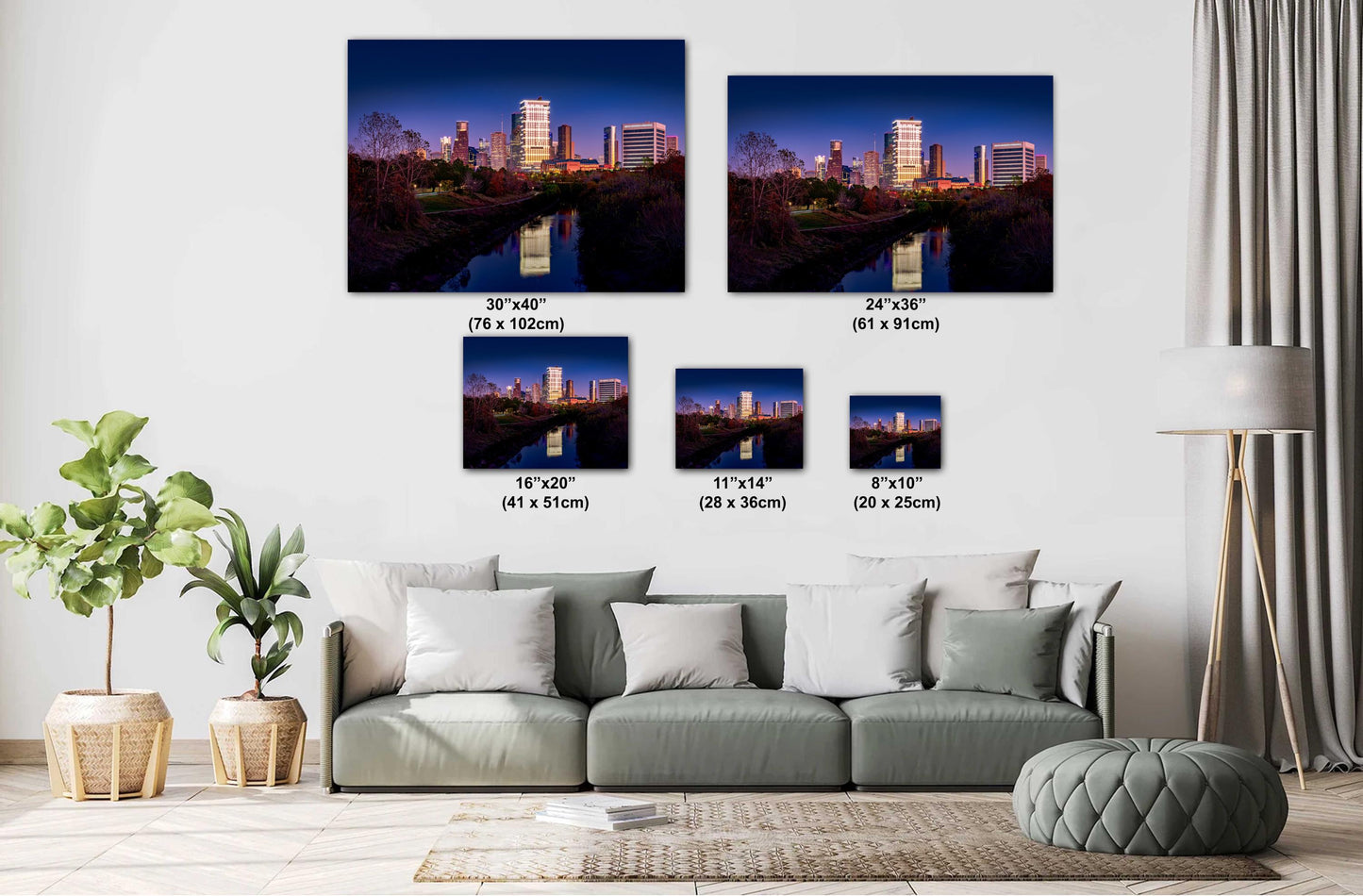 Houston Art - Skyline Wall Art - Stunning Photography from Buffalo Bayou, Ready-to-Hang Canvas, Acrylic & Metal Options, Perfect Home Decor