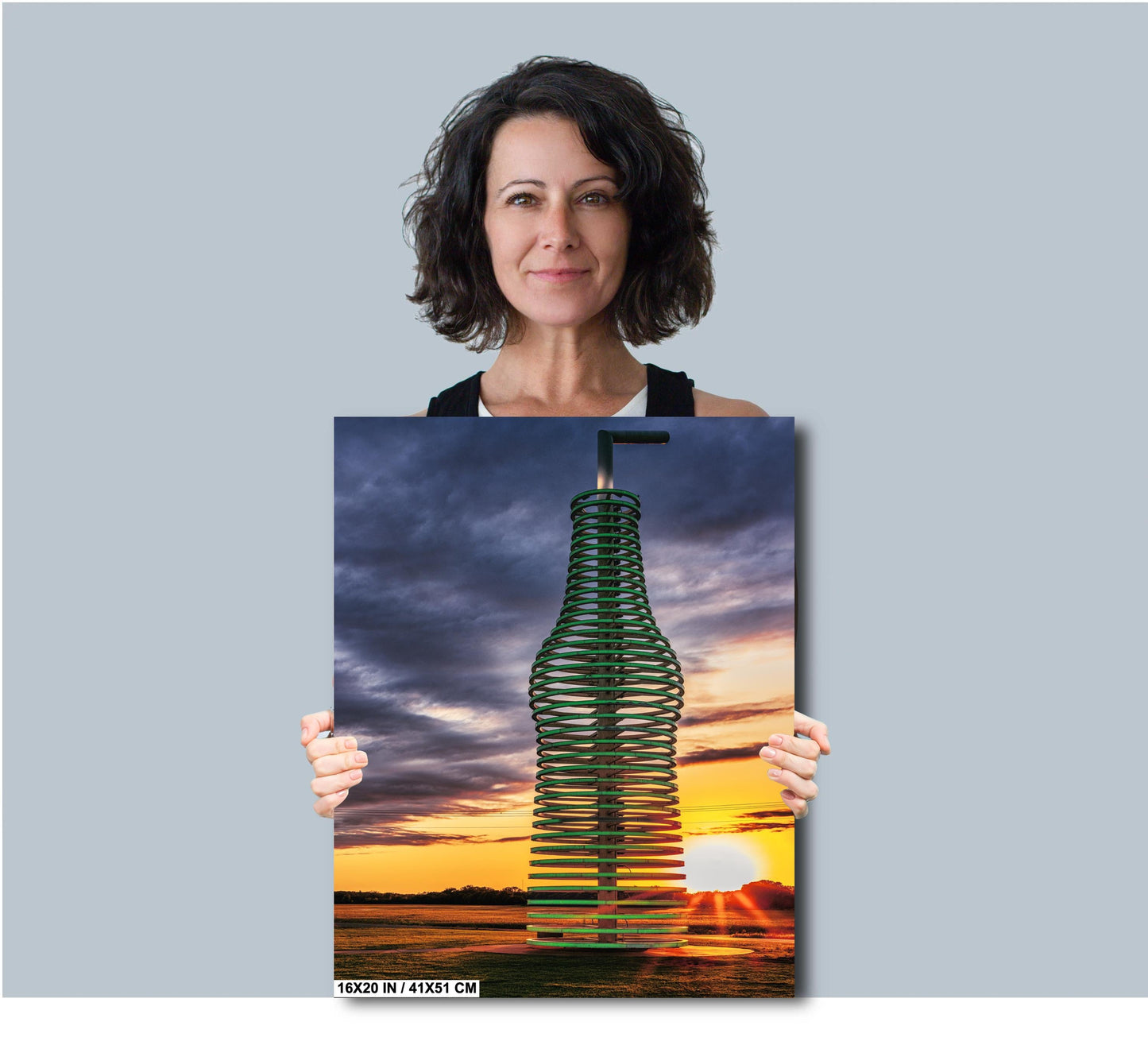 Pops 66 Soda Ranch Wall Art - Americana Route 66 Print, Coke Bottle, Oklahoma Sunset Art on Paper, Canvas & Metal