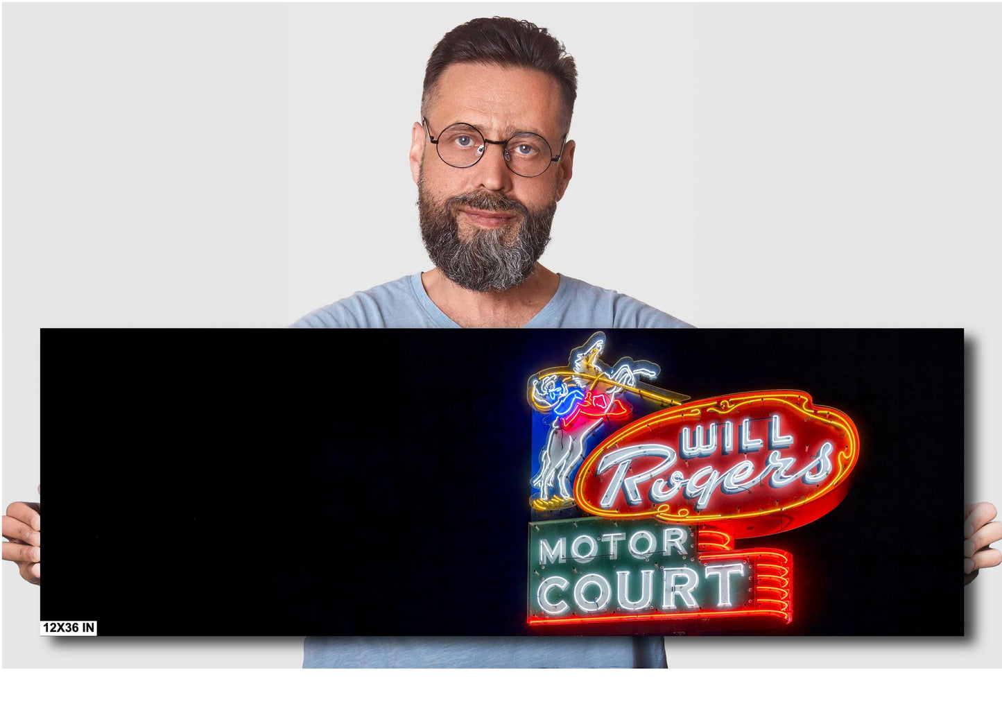 Route 66 Tulsa Neon Sign Photo - Will Rogers Motor Court Print on Premium Paper, Canvas, Acrylic & Metal Decor
