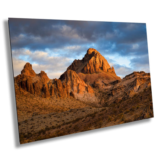 Golden Sunset Over Arizona's Black Mountains: Route 66 Fine Art Photography Print, Mojave Desert Landscape Wall Art