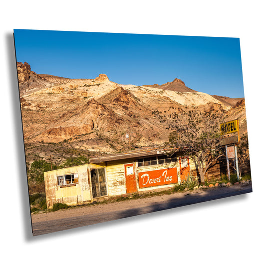 Vintage Desert Inn Wall Art | Americana Print of Beatty, Nevada Landscape for Southwestern Decor