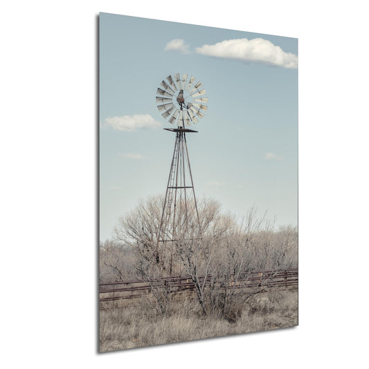 Farmhouse Art Print - Vintage Windmill Photography | Rustic Home Decor | Neutral | Earthtone Fine Art Decor