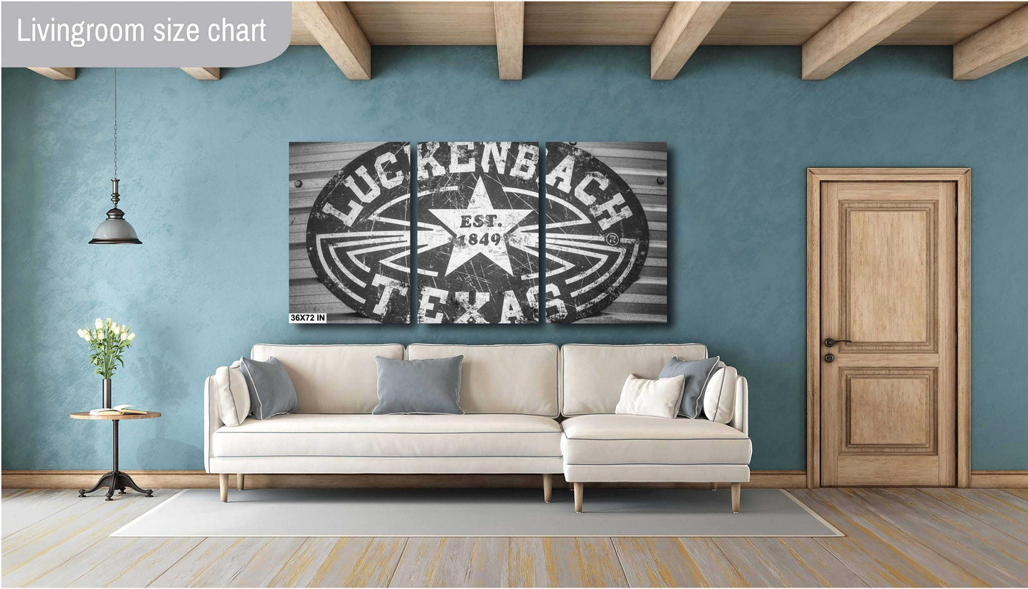 Luckenbach Texas Rustic Entrance Sign | Black & White Fine Art Print on Premium Paper, Canvas, Acrylic or Metal