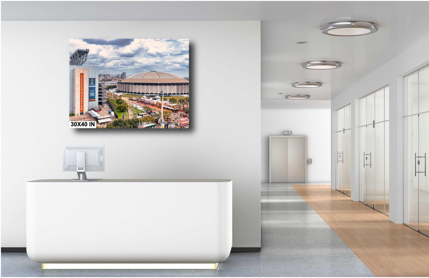 Houston Astrodome Sunset: Large Fine Art Photography Print - NRG Stadium & Rodeo Wall Decor, Carnival Art for Home