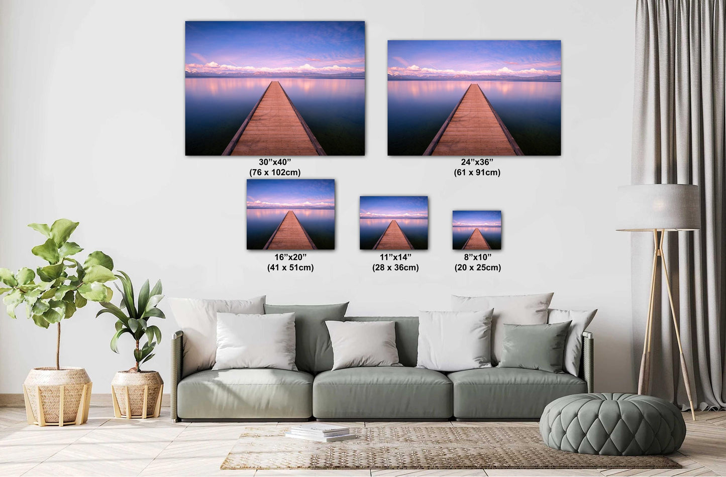 Lake Tahoe Serene Pier Decor - Sunset Fine Art Print on Photo Paper, Canvas & Metal - California Landscape Wall Decor