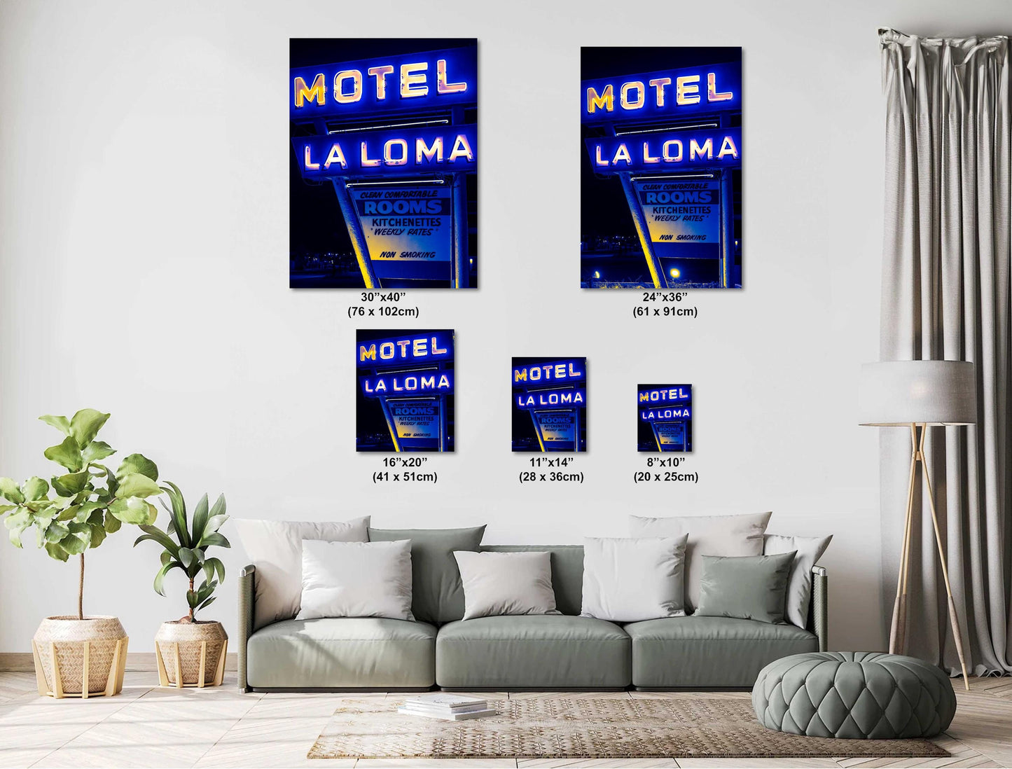 Motel Neon Sign Photograph | La Loma on Route 66 | Santa Rosa NM Photo Print on Paper, Canvas, Acrylic or Metal