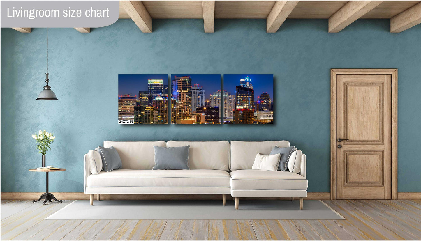 Houston Galleria Skyline Photography Print: Night Panoramic Cityscape Art on Premium Paper, Canvas, Acrylic & Metal Options