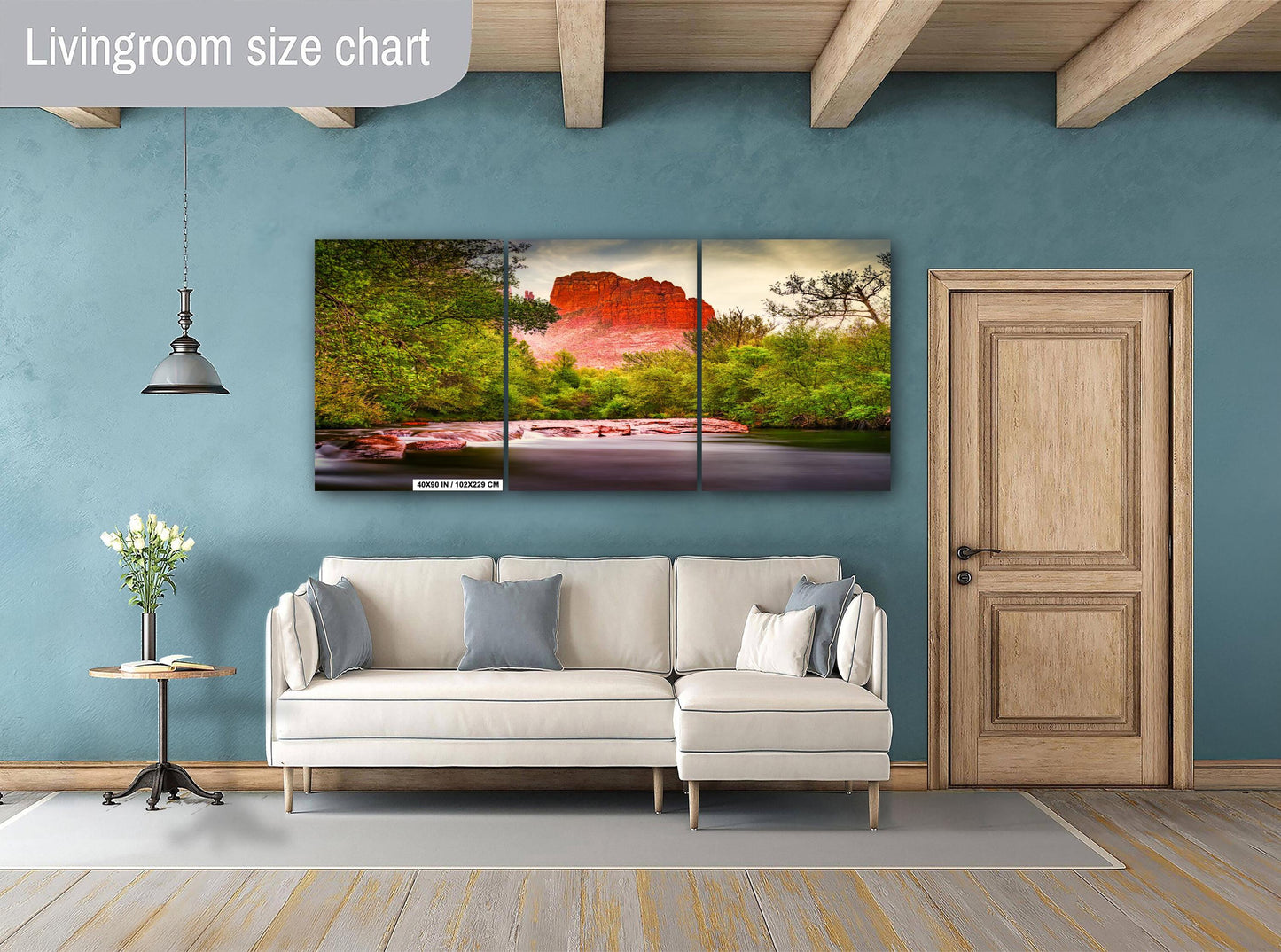 Sedona Arizona Cathedral Rock from Oak Creek - Red Rocks and Water Photography Print on Premium Photo Paper, Canvas, Acrylic & Metal Decor