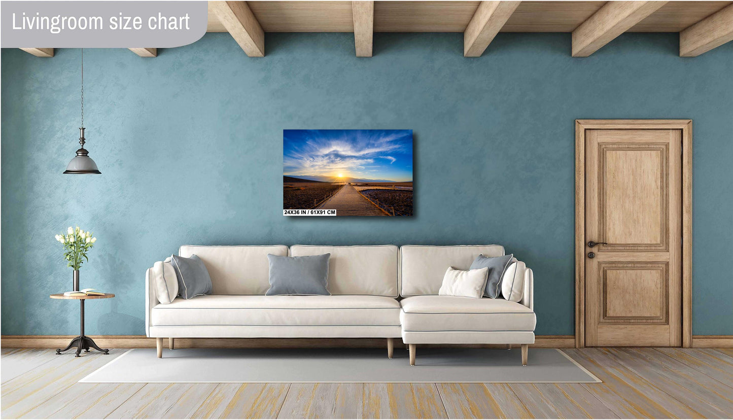 National Park Wall Art - Badwater Basin Death Valley Boardwalk Print, Modern Nature Photography, Premium Quality Home Decor
